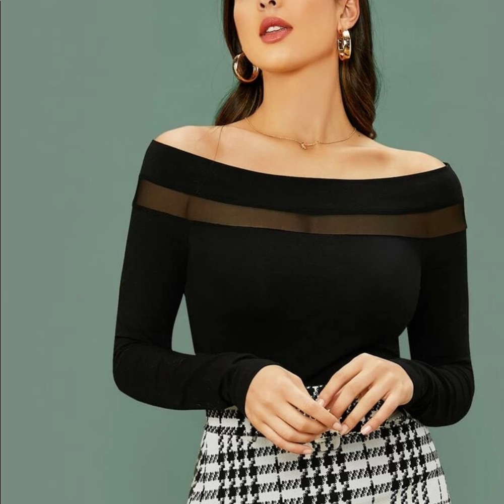 Off The Shoulder Sheer Cute Top